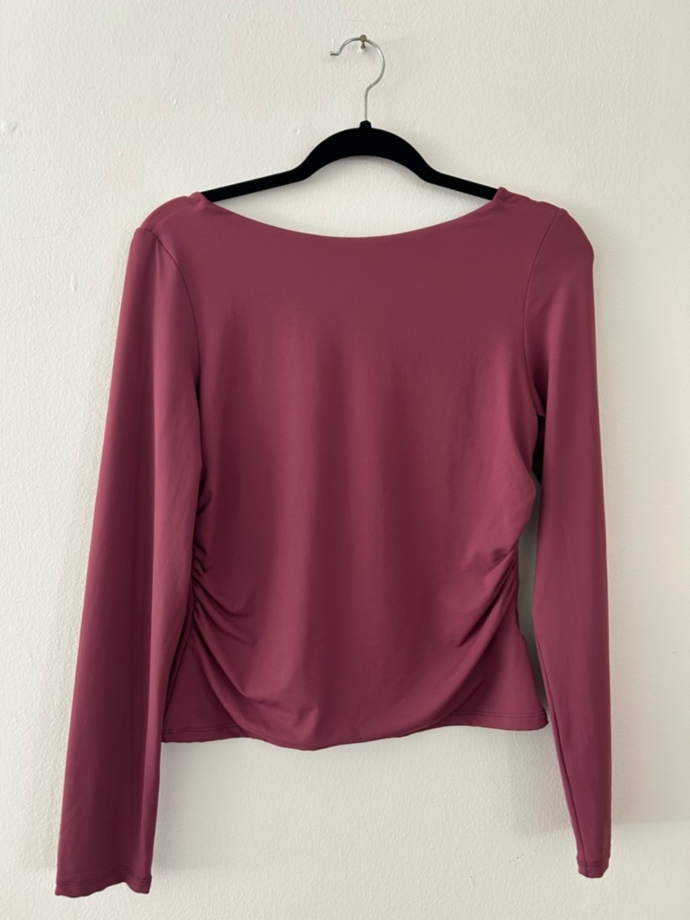 By Anthropologie Scooped-Back Long-Sleeve Top Soft Rose Taupe Medium - Picture 5 of 10